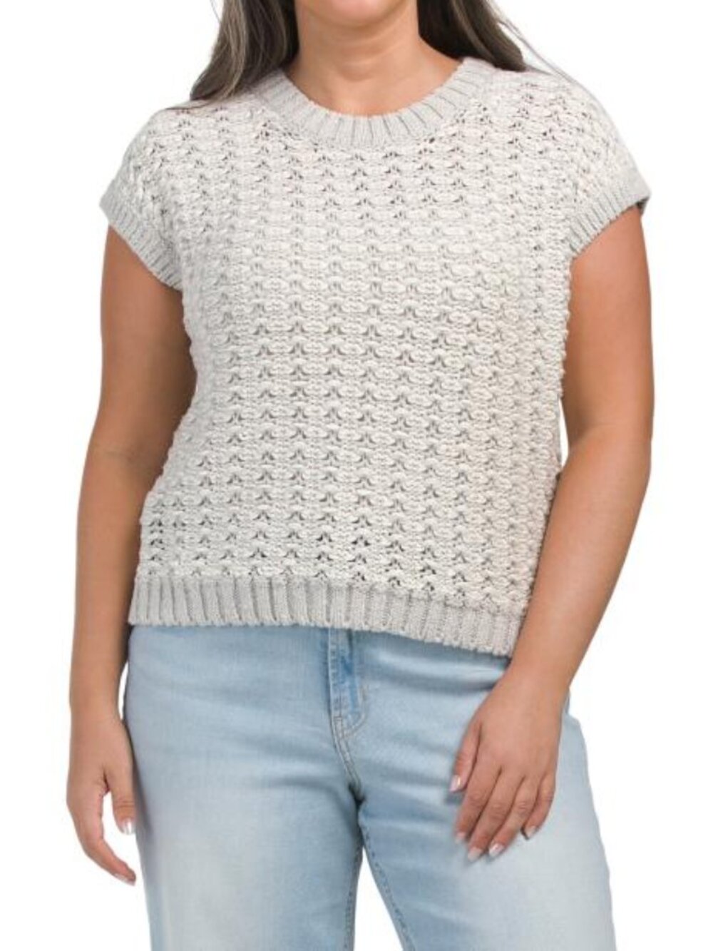 LAFAYETTE 148 NEW YORK Open Stitch Crew Neck Sweater Vest